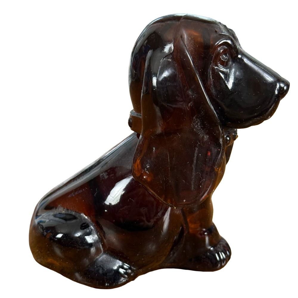 Avon Vintage Baby Basset Hound Perfume Decanter Bottle Cologne Glass Empty